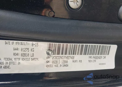 2015 Dodge Challenger Sxt из США, поврежденный, VIN 2C3CDZAG1FH927468